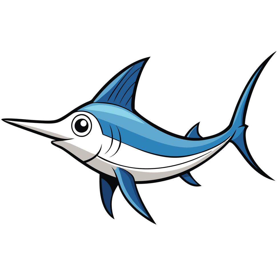 Unique Swordfish Digital Drawing for Web Design vector