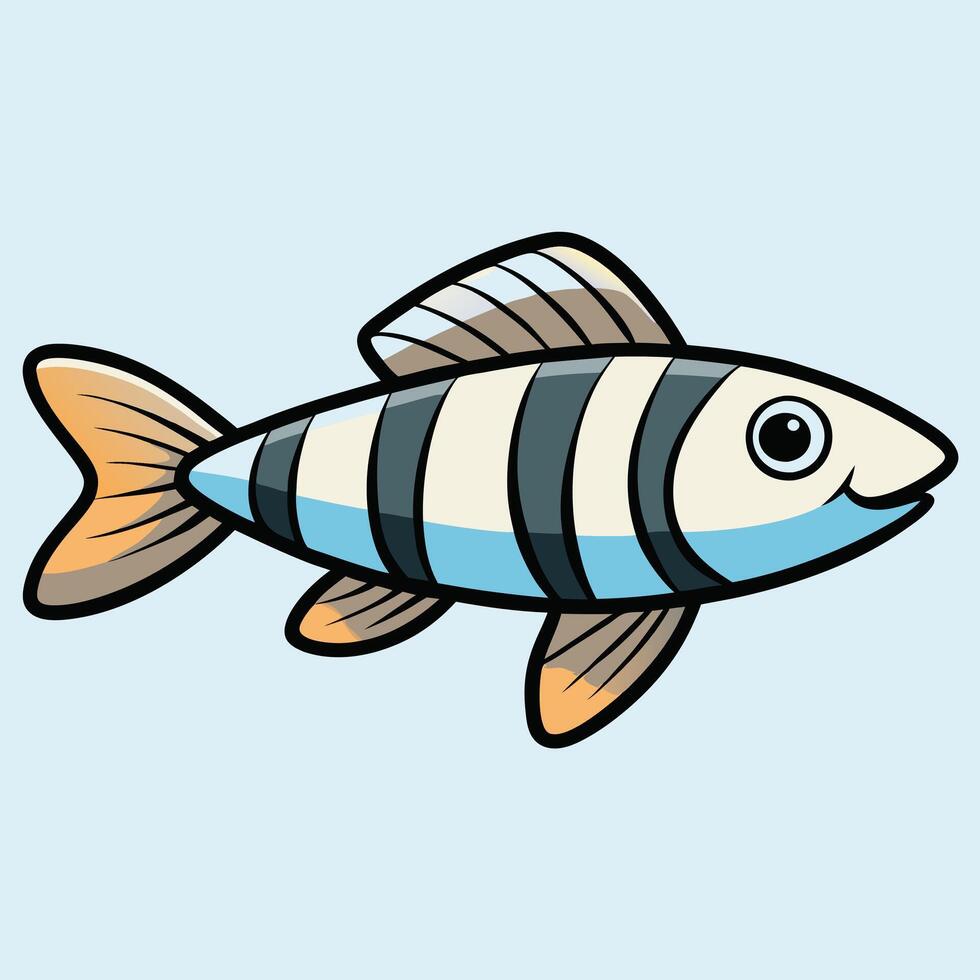Zebra Danio Line Art for Printing vector
