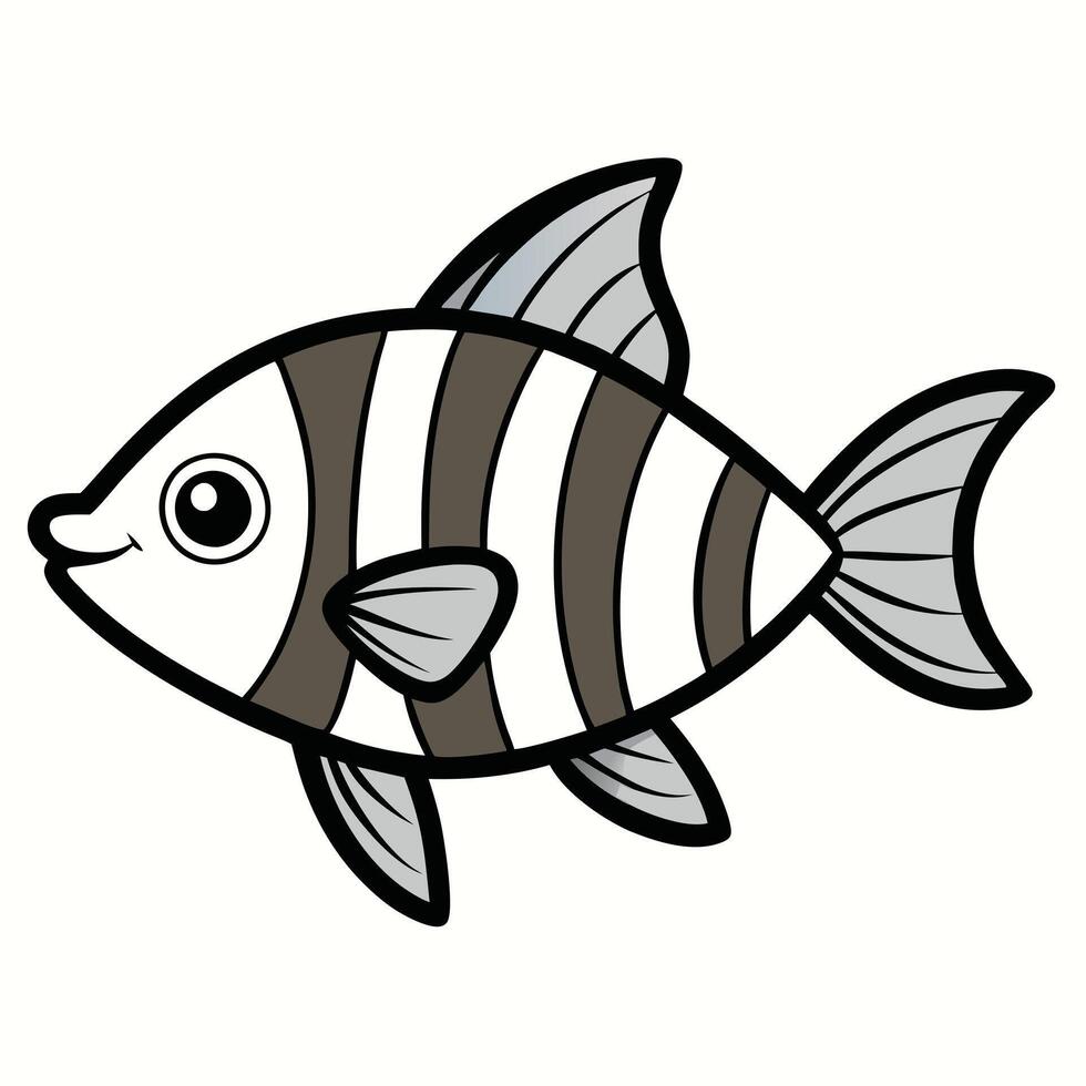 Detailed Representation of Zebra Danio Fish vector