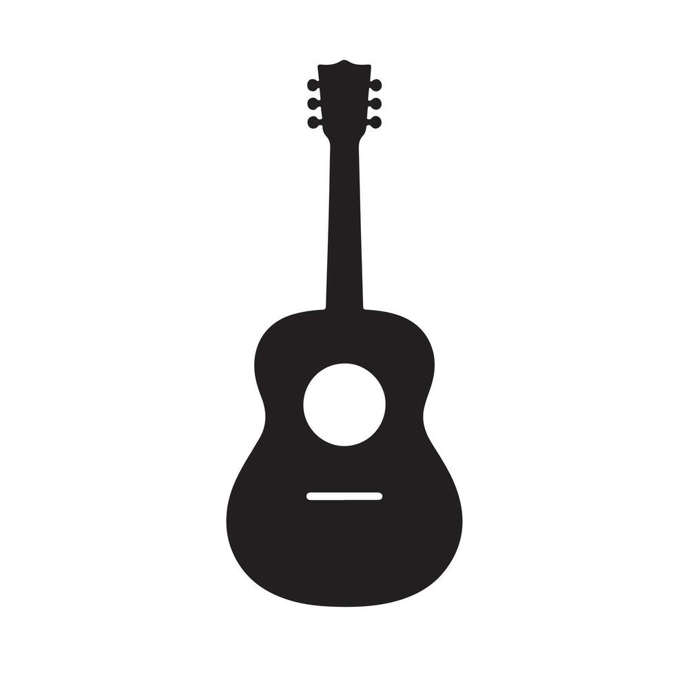 a black and white guitar icon vector