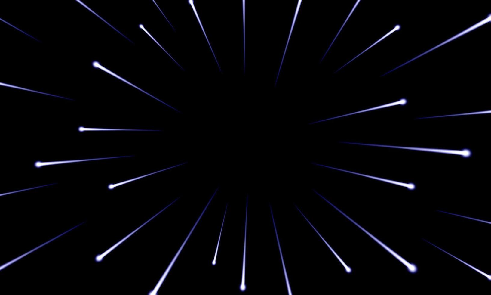Abstract comic radial speed lines. black screen with copy space. vector