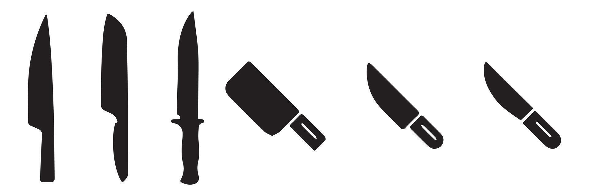 Kitchen Utensils Silhouette. Knife vector