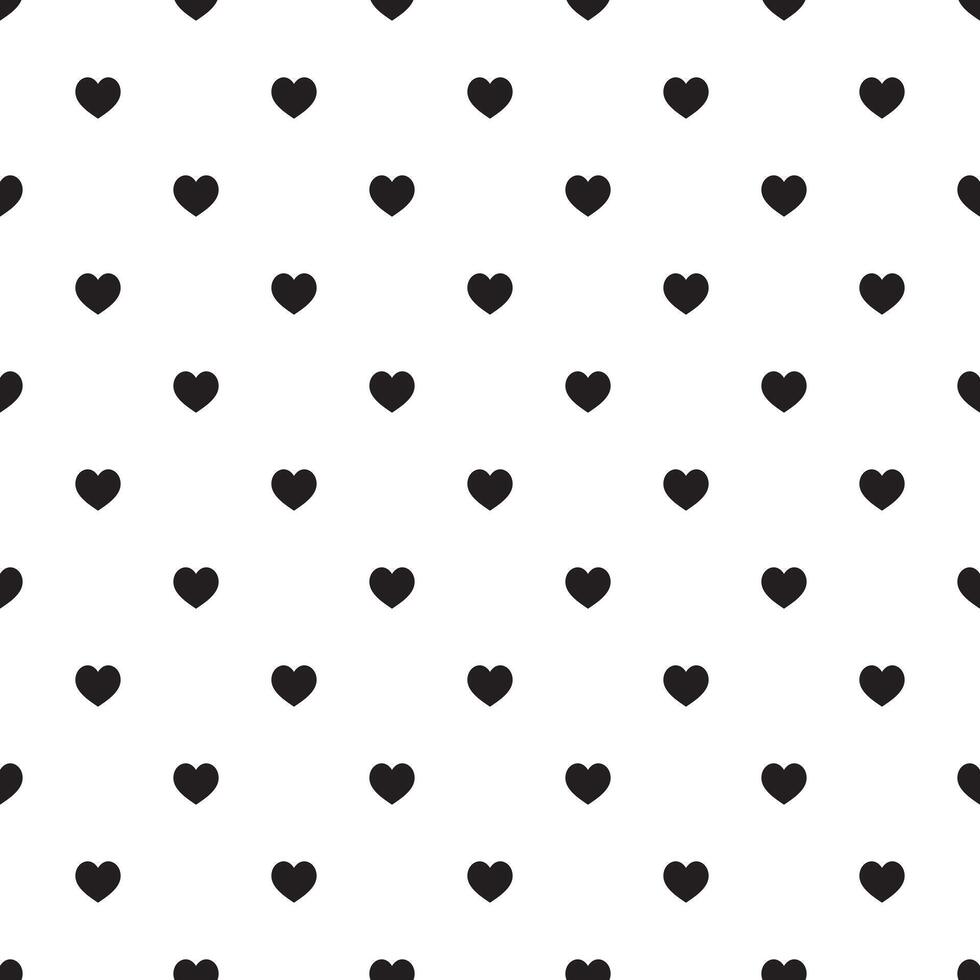 Simple monochrome seamless pattern with hearts. Repeatable background for Valentine's day. Fashion love print. vector