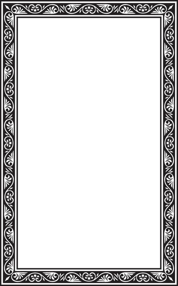 ector black monochrome square stencil classic byzantine ornament. Rectangle, border, Ancient Greece, Eastern Roman Empire frame vector