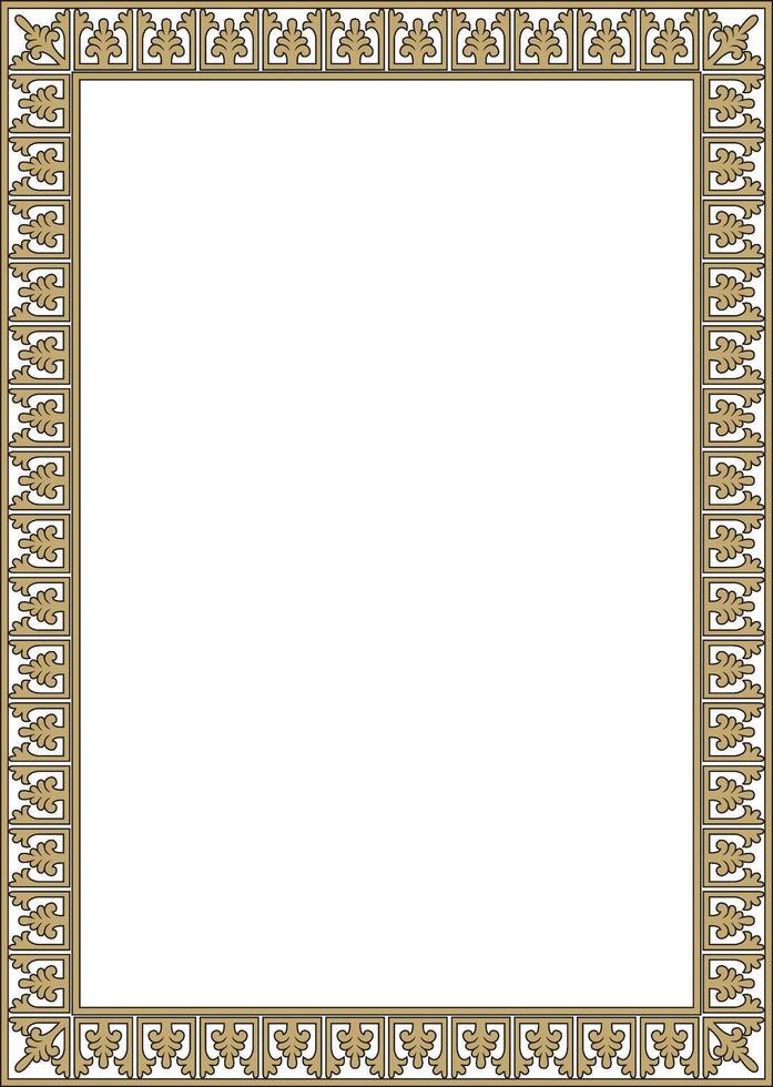 gold and black square classic byzantine ornament. Rectangle, border, Ancient Greece vector