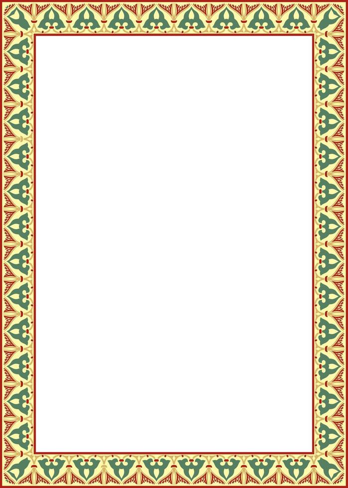 colored arabic national square ornament. Ethnic rectangle, frame of eastern peoples vector