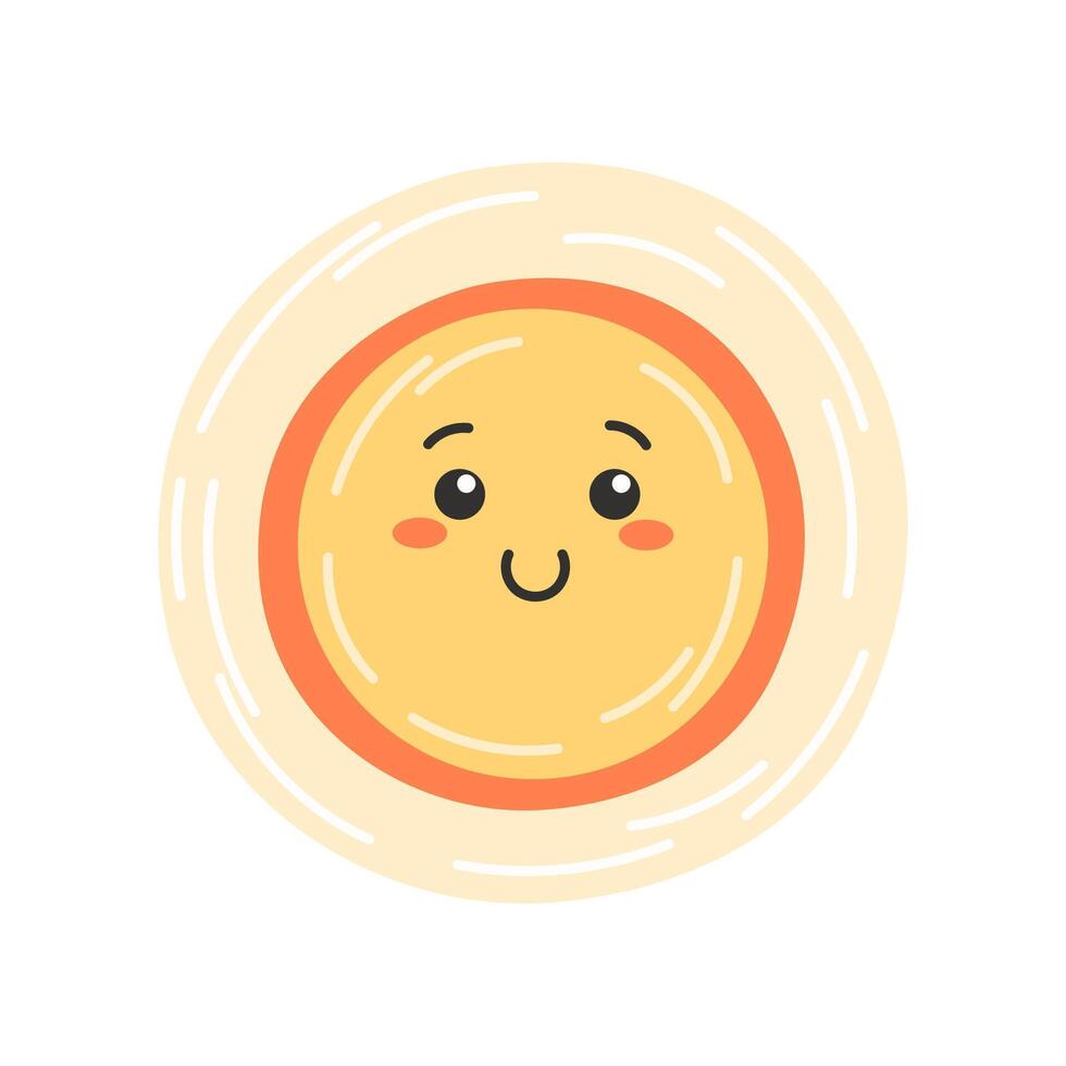 Smiling Yellow Sun with a Cheerful Face vector