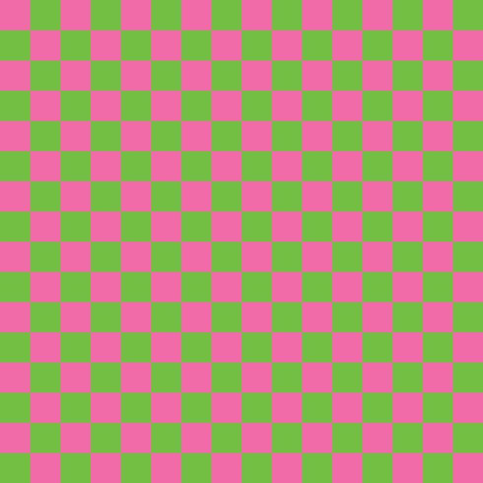 Vibrant Checkered Pattern in Neon Pink and Green vector