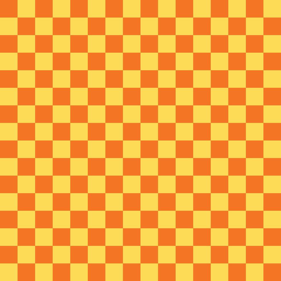 Vibrant Orange and Yellow Checkered Pattern Background vector