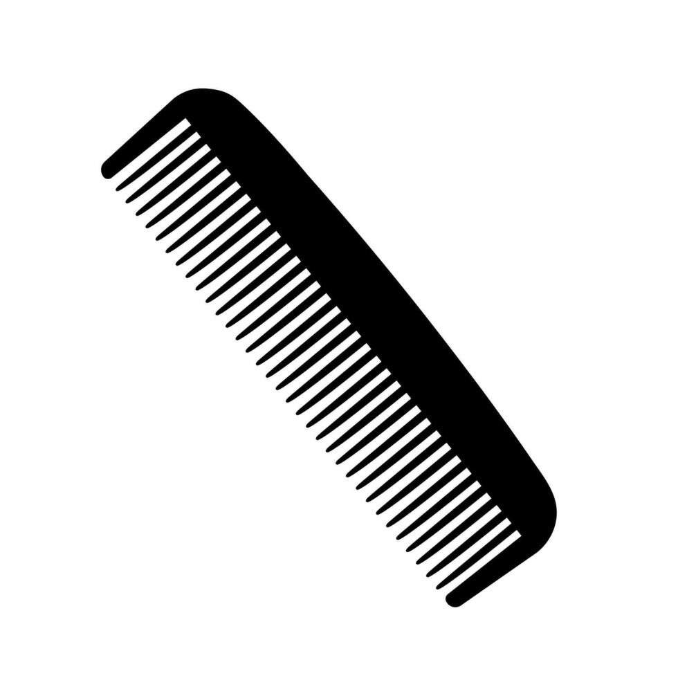 black hair comb, professional salon tools. vector