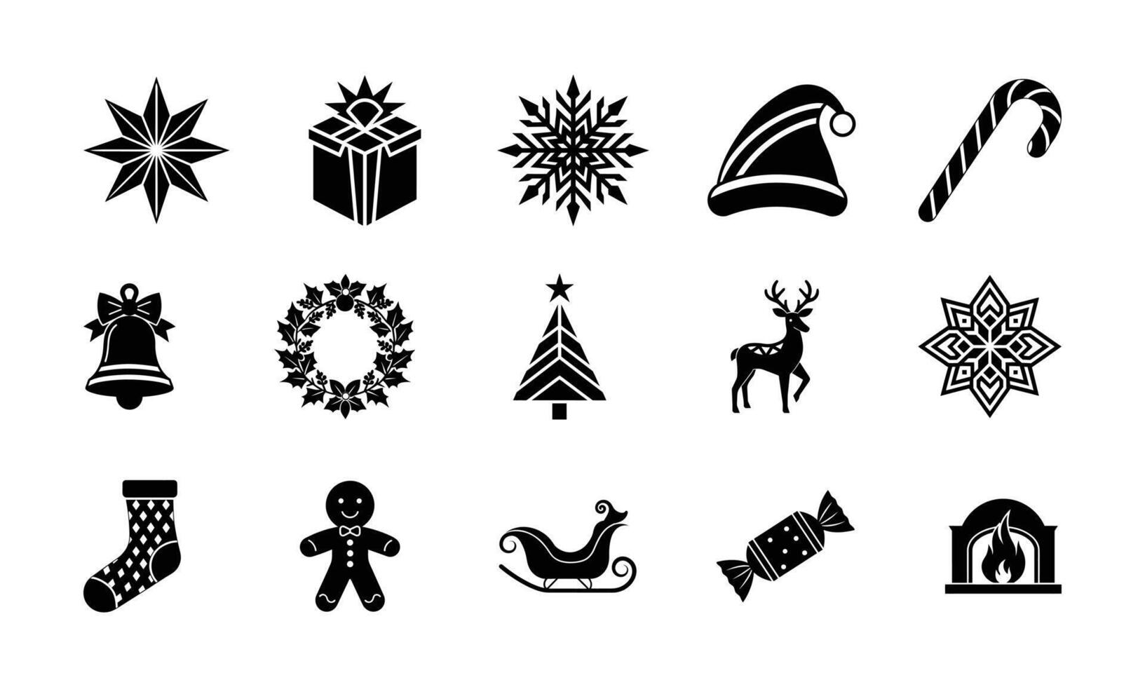 Unique Christmas Icons Clean and Creative Aesthetic vector