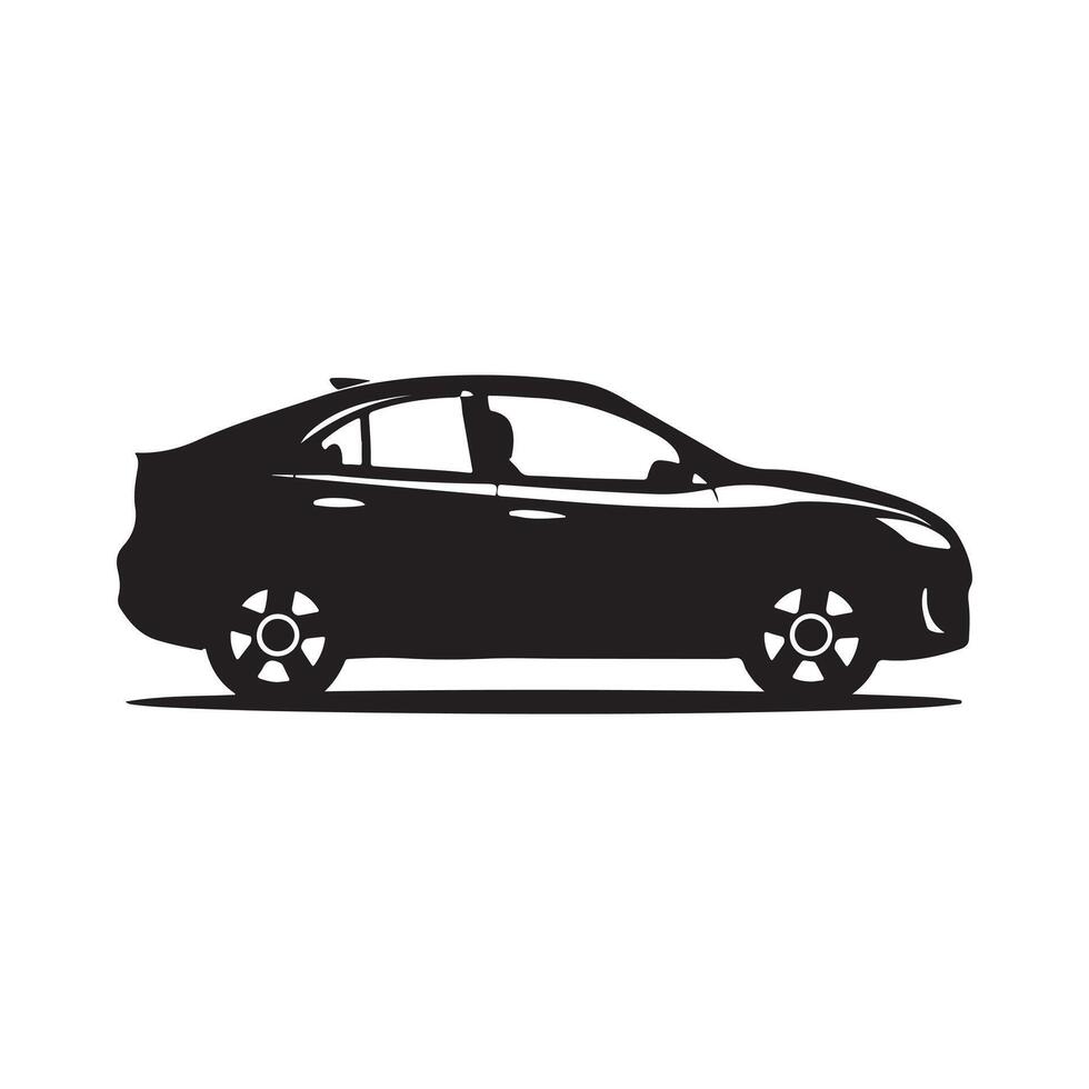 Simple Silhouette of a Modern Sedan vector