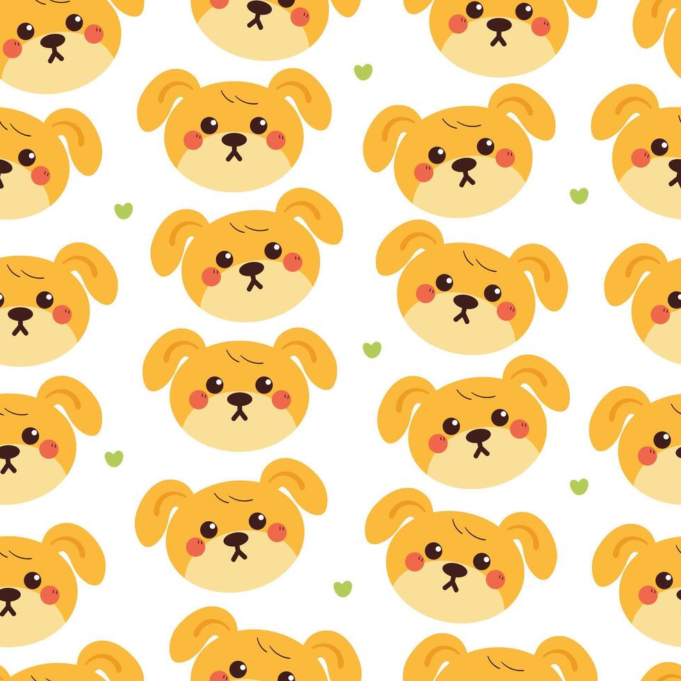 seamless pattern cute cartoon puppy head. cute animal drawing for wallpaper, pattern, background vector