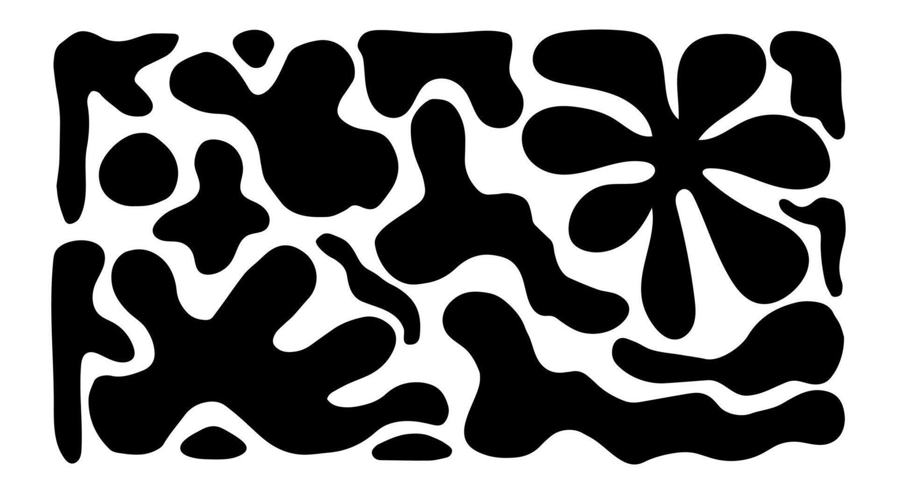 Groovy poster with abstract elements. Modern trendy minimal style in black color. Hand drawn design for wallpaper, wall decor, print, postcard, cover, template, banner. vector