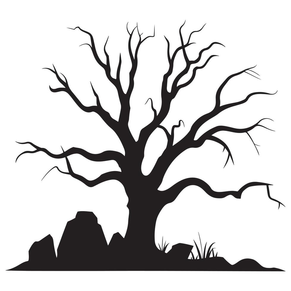 dead tree silhouette vector