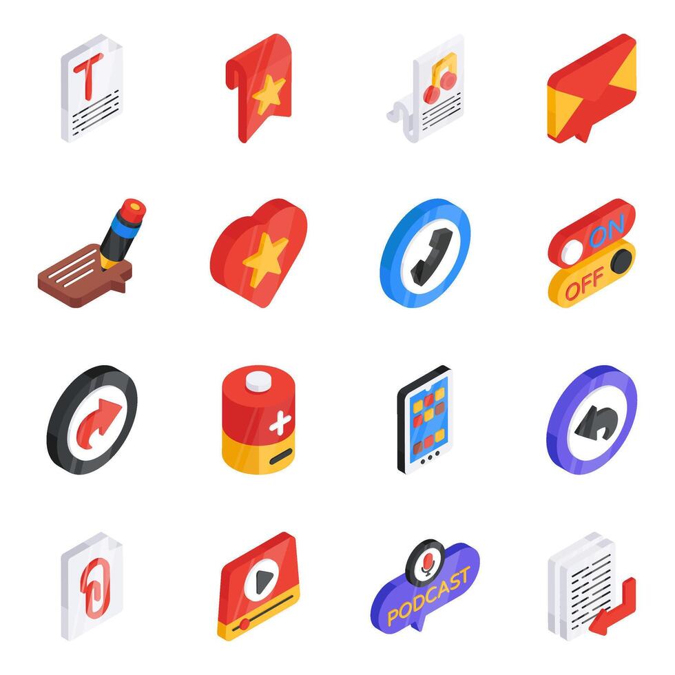 Pack of Media Icons vector