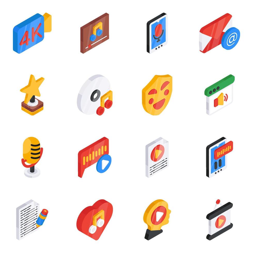Set of User Interface Isometric Icons vector
