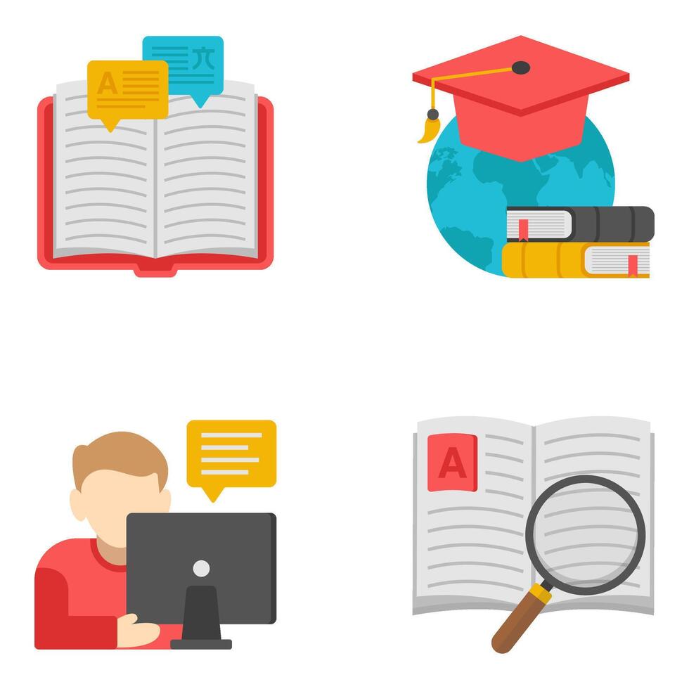 Pack of E Learning Vectors Icon