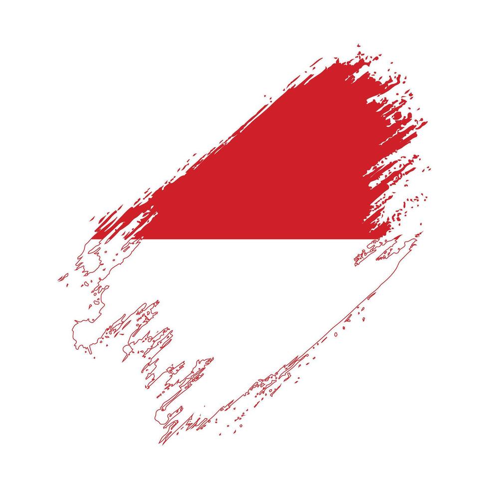 Monaco flag brush stroke vector