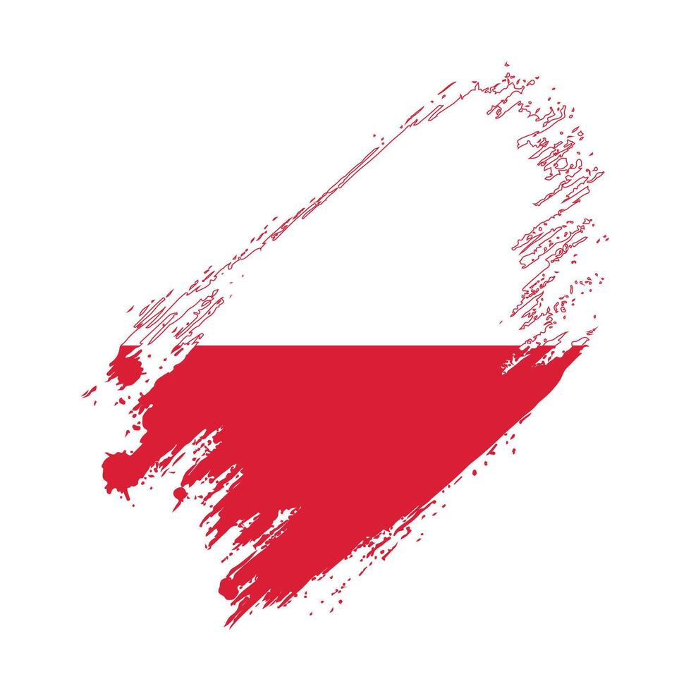 poland flag brush stroke vector