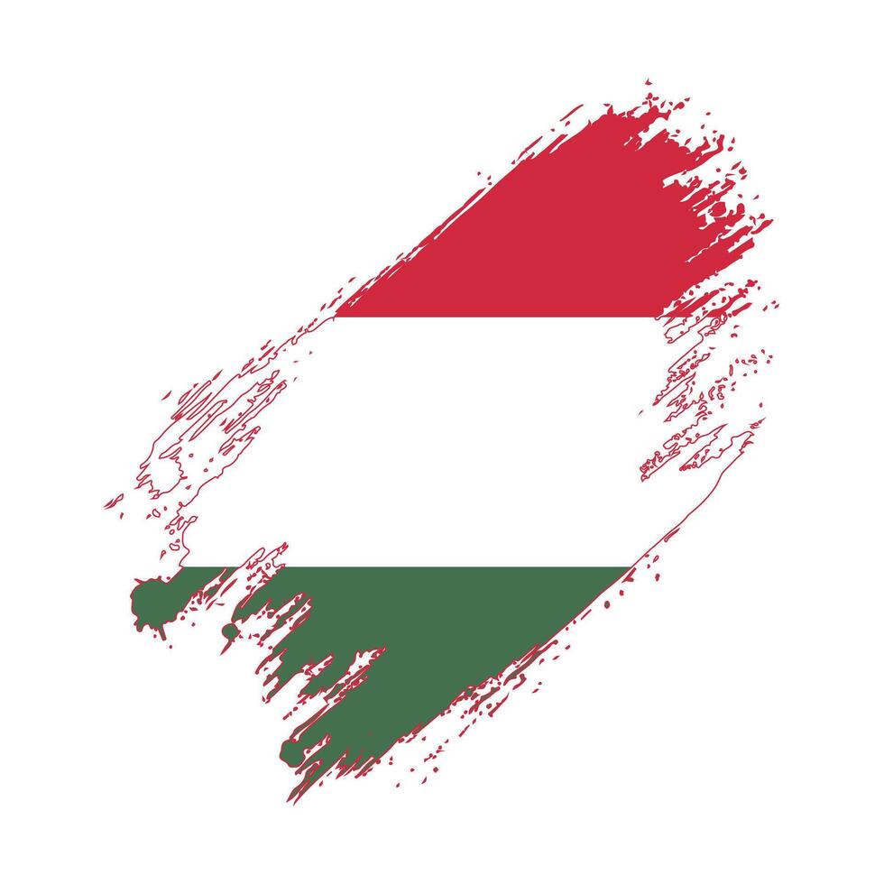 the flag of hungary painted with brush strokes vector