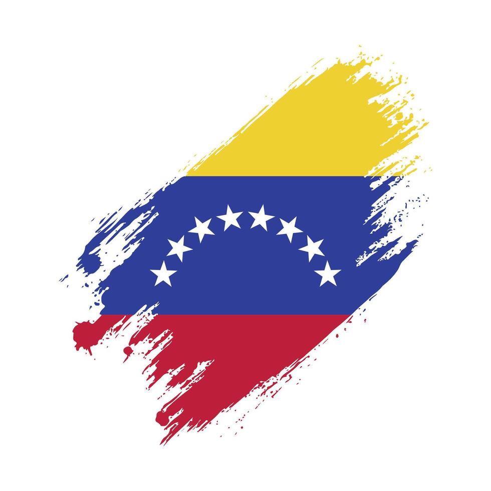 the flag of venezuela painted on a white background vector