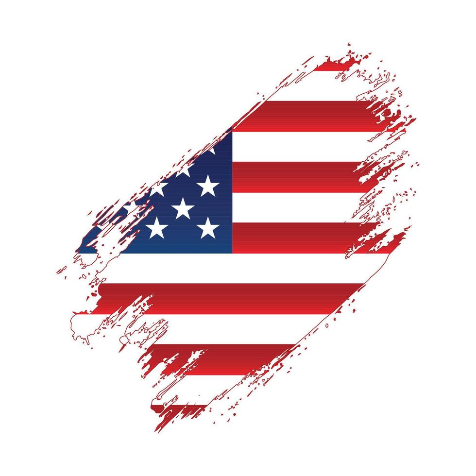 the american flag painted on a white background vector