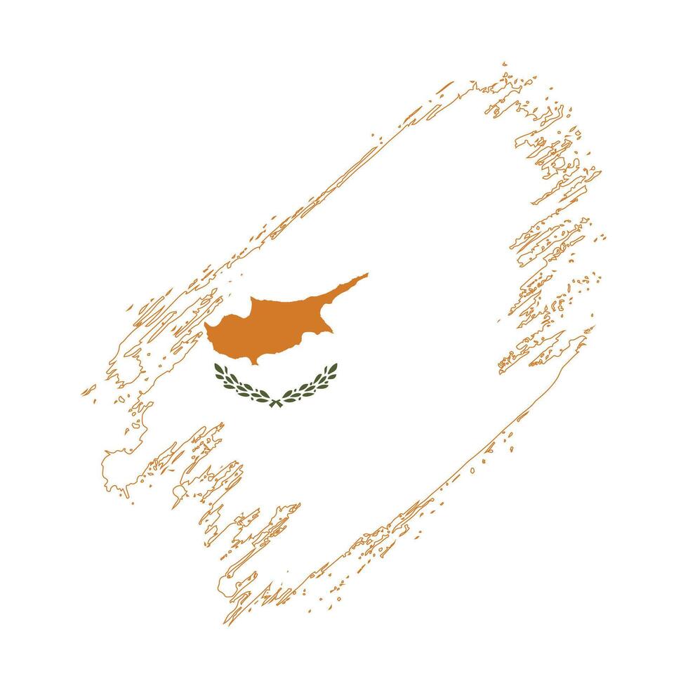 cyprus flag drawn in pencil on a white background vector