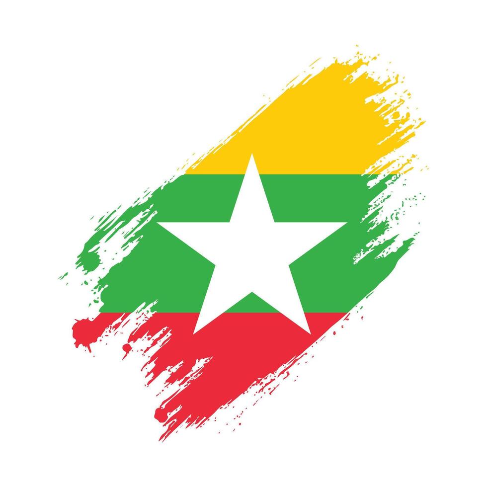 myanmar flag, illustration on white background vector
