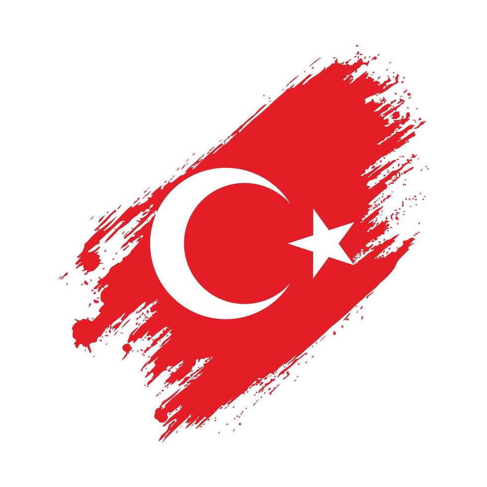 turkey flag, illustration on white background vector