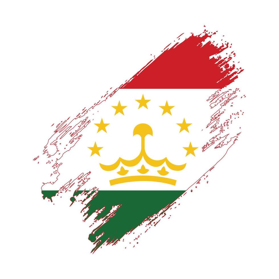 the flag of tajikistan painted on a white background vector
