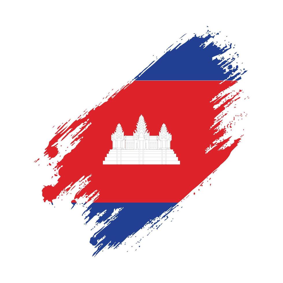 cambodia flag illustration on white background vector