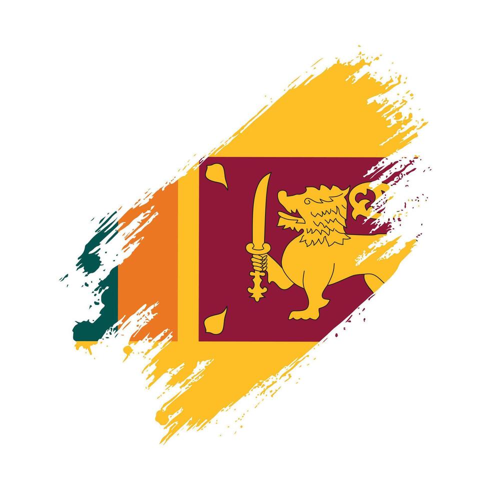 the sri flag with a lion on it vector