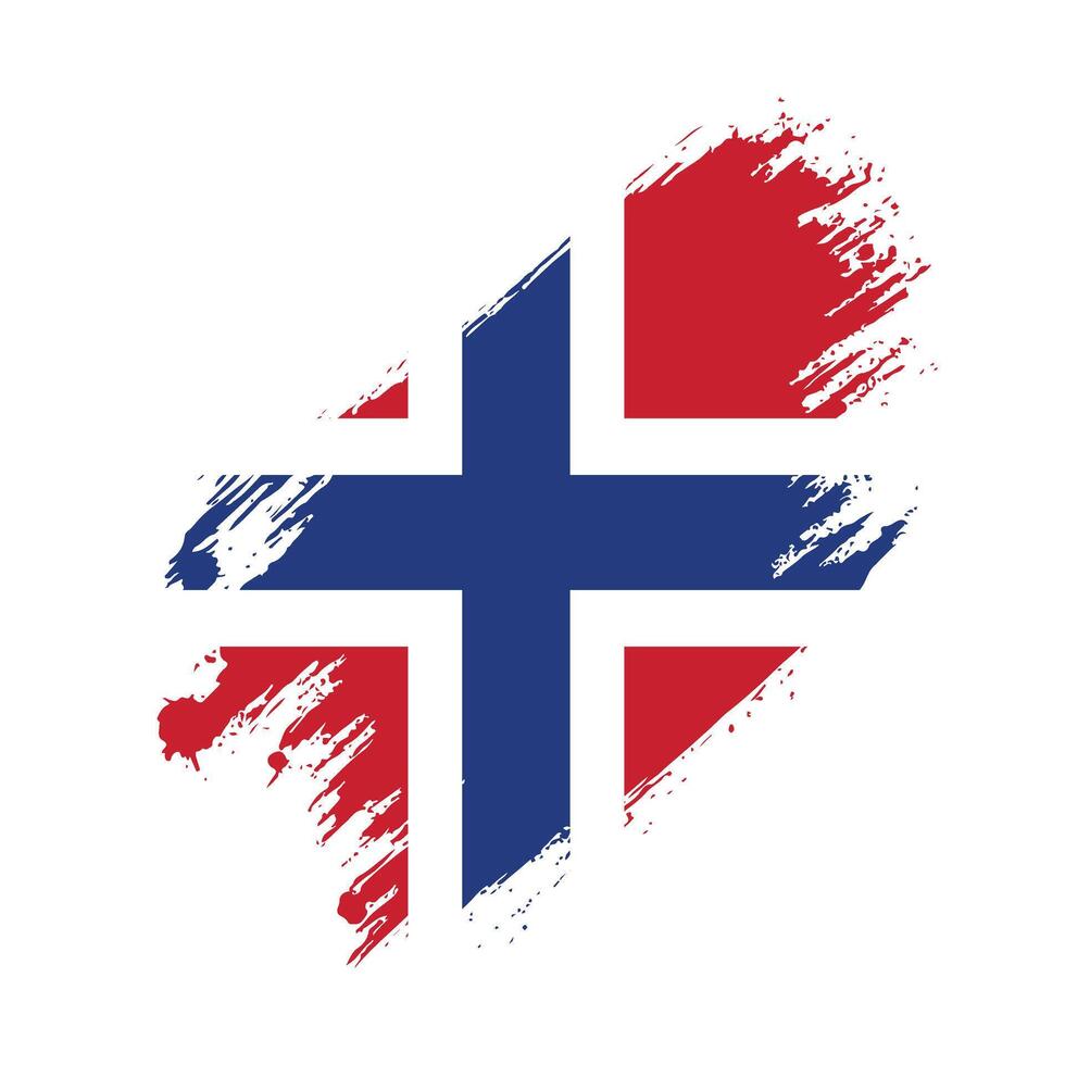 the flag of norway in the form of a brush vector
