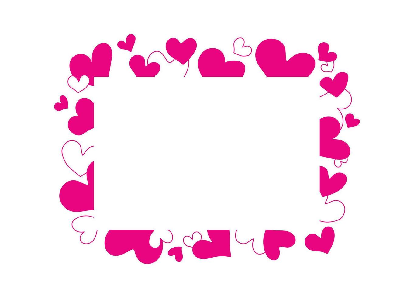 Beautiful Valentine's Day frame with hearts and space for text. Valentine's Day background with pink hearts. February 14th. vector