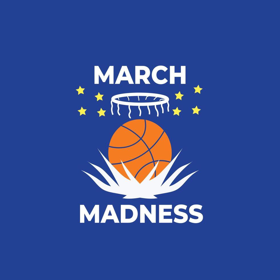 March Basketball Madness.basketball with basketball ring logo,for basketball event poster design vector