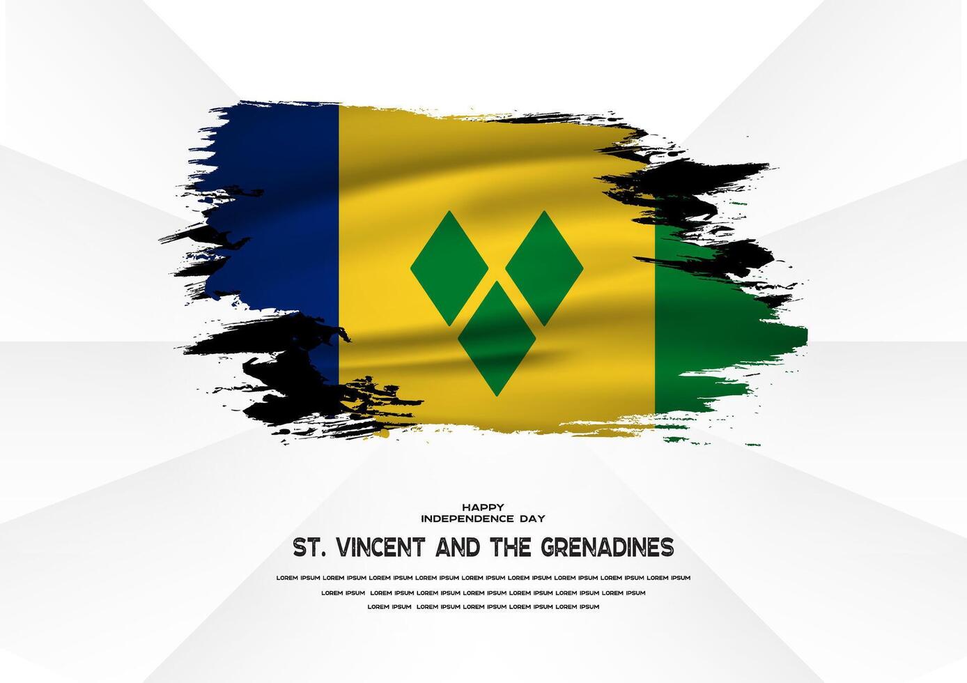 Happy Independence Day St. Vincent and the Grenadines, St. Vincent and the Grenadines flag vector