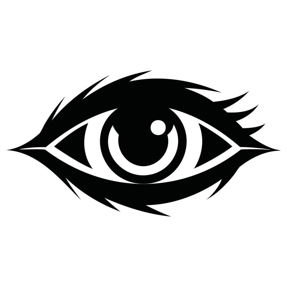 Stylish Human Eye Outline Graphic vector