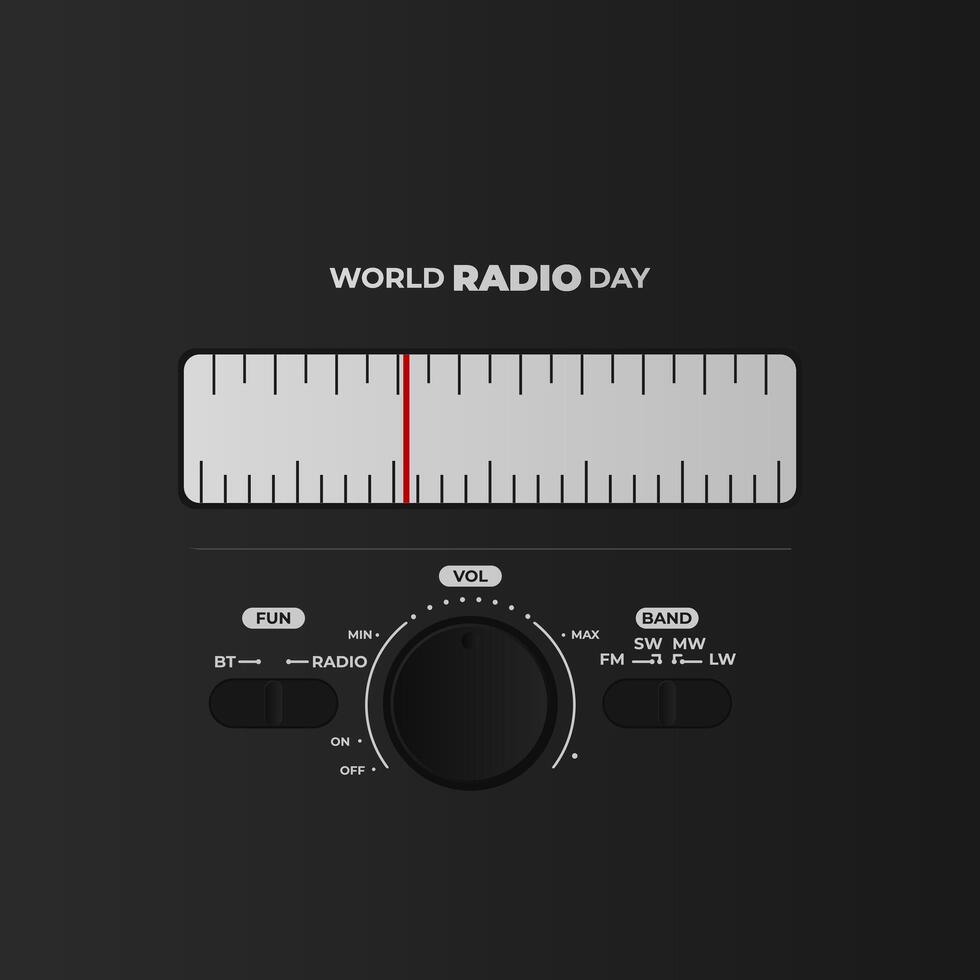 World Radio Day creative design for social media post, poster 3D Illustration vector