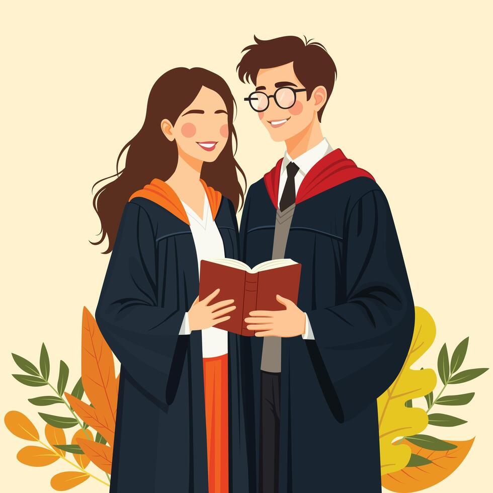 Graduate people celebrate illustration, tiny group of happy graduating students characters celebrating graduation vector