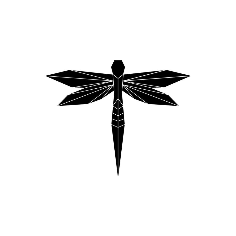 Dragonfly Shape Inspired by Origami Form, can use for Logo, Pictogram, Creature Animal Figure, Website, Apps, or Graphic Design Element. Editable vector