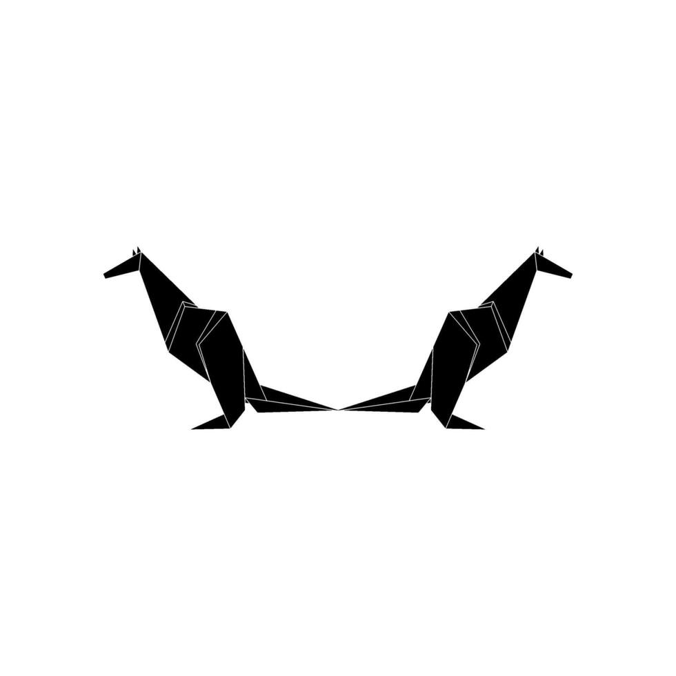 Pair Kangaroo Shape Inspired by Origami Form, can use for Logo, Pictogram, Animal Figure, Website, Apps, or Graphic Design Element. vector