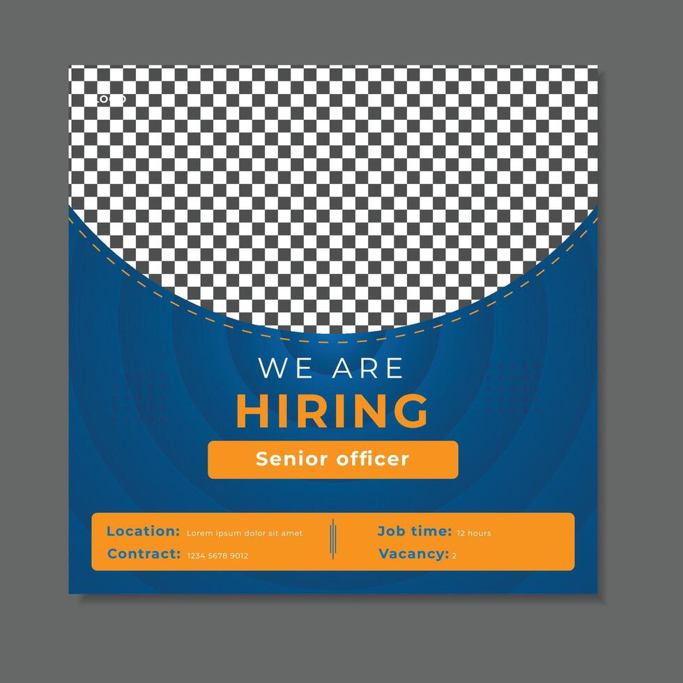 Company Job hiring social media post design template vector