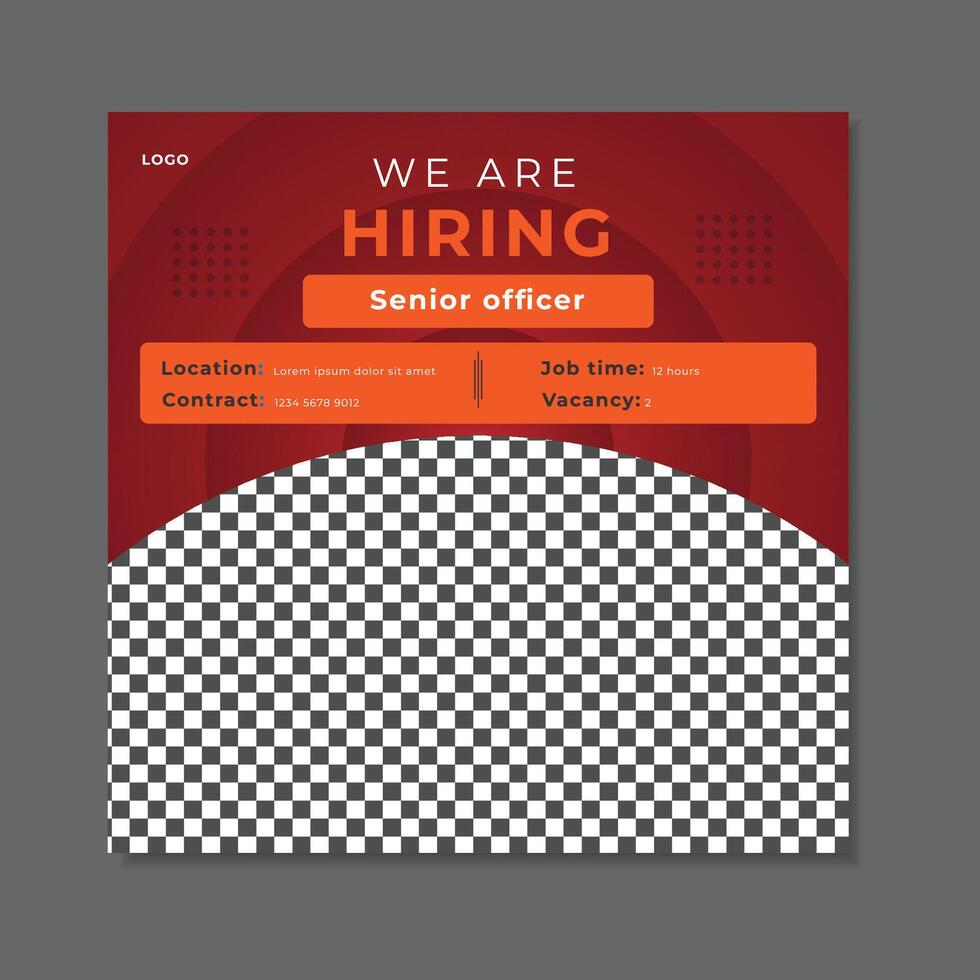 Hiring Social media post design template vector