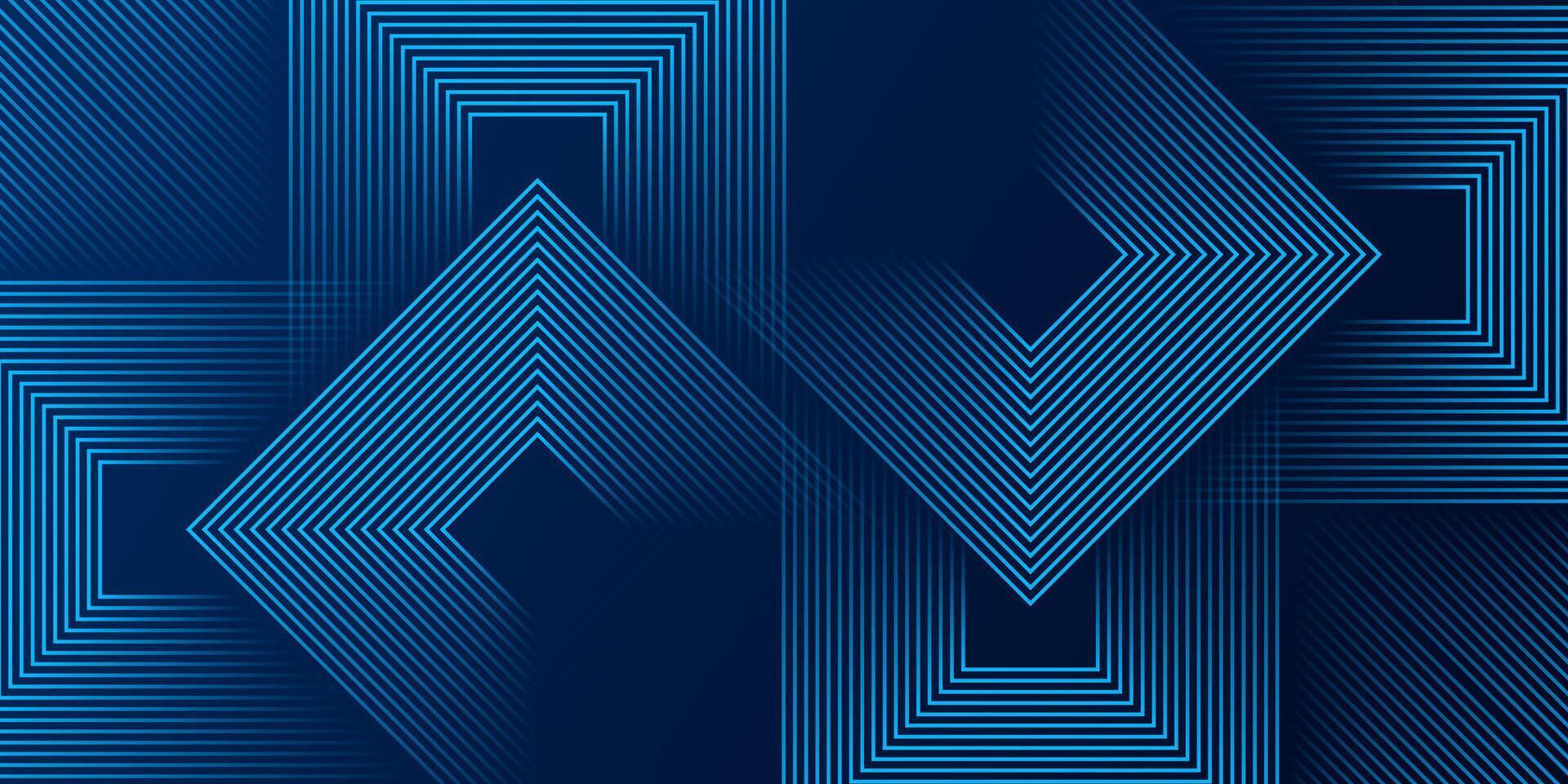 Dark blue square line abstract background. Shiny blue square geometric lines with future technology concept vector