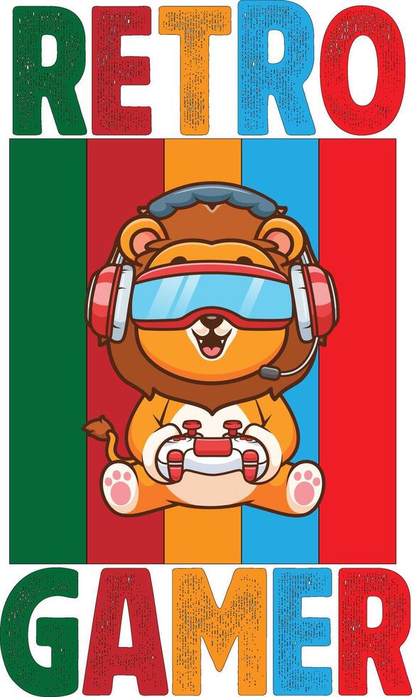 Retro Gamer design vector