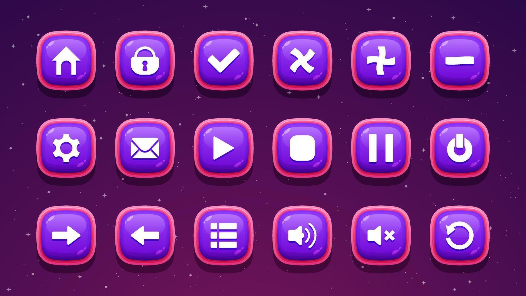 Set of game buttons design. vector