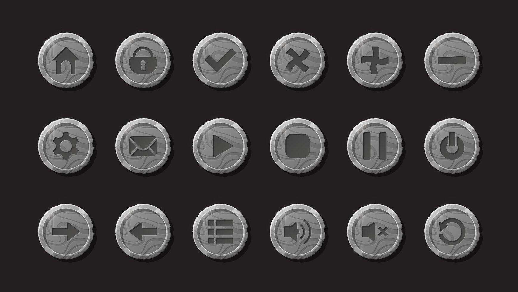 Game buttons. Set of game design. vector