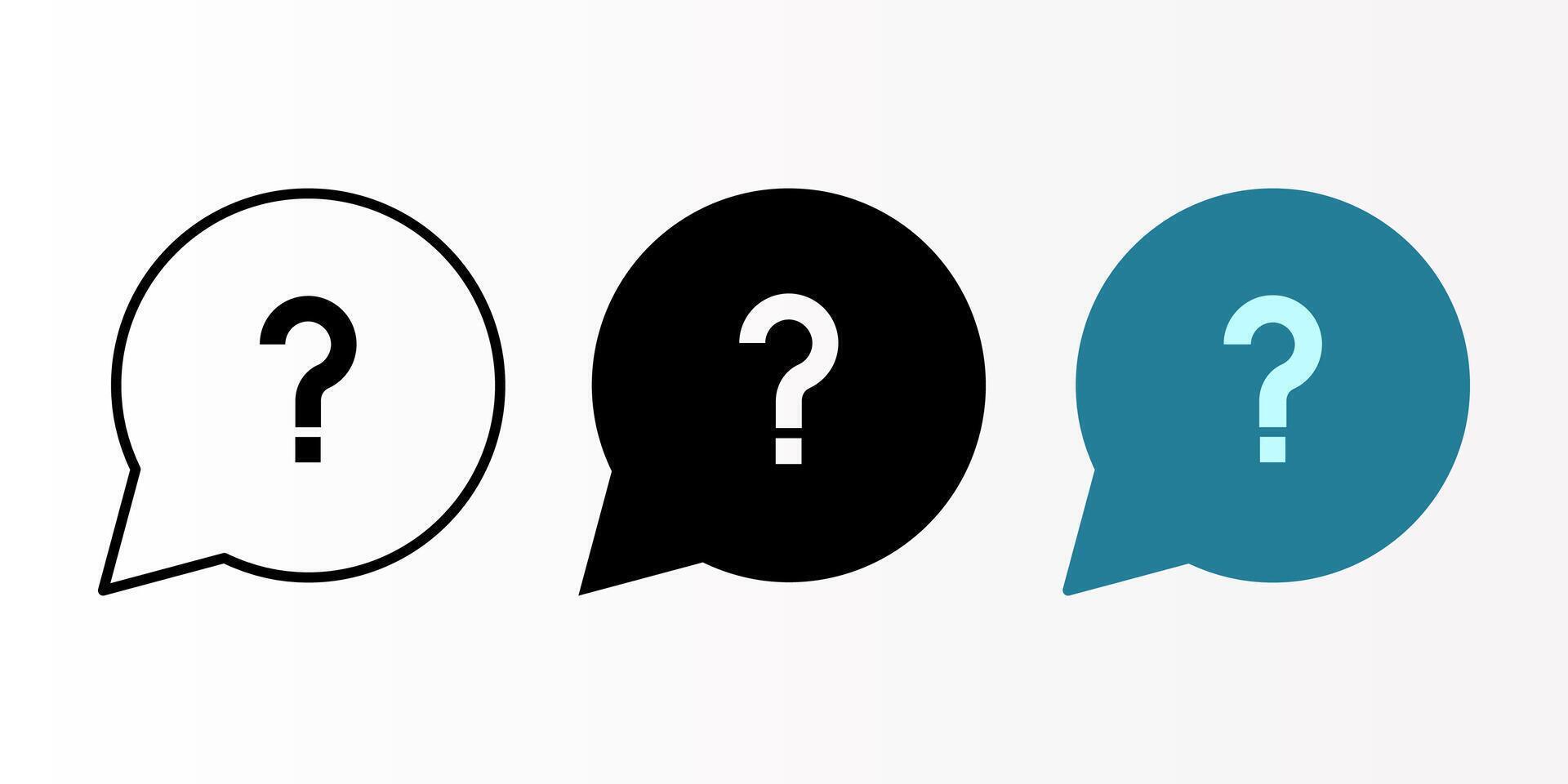 Question mark icon set. Help sign. for mobile concept and web design. illustration on white background vector