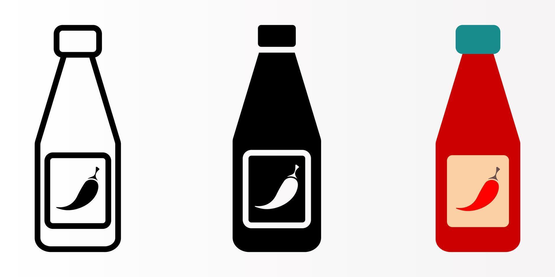 Sauce icon set. Chili sauce sign. for mobile concept and web design. illustration on white background vector